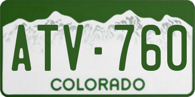 CO license plate ATV760