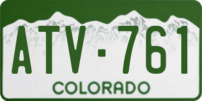 CO license plate ATV761