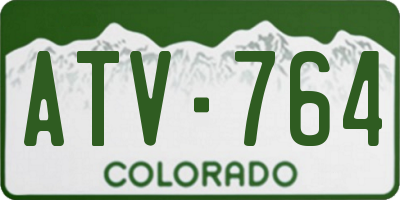 CO license plate ATV764