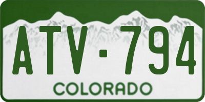 CO license plate ATV794