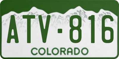 CO license plate ATV816