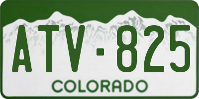 CO license plate ATV825