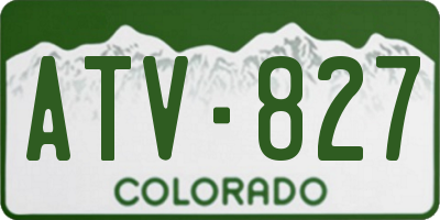 CO license plate ATV827