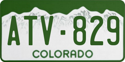 CO license plate ATV829