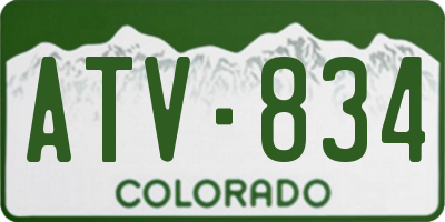 CO license plate ATV834