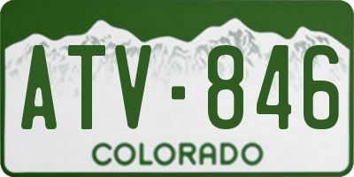 CO license plate ATV846