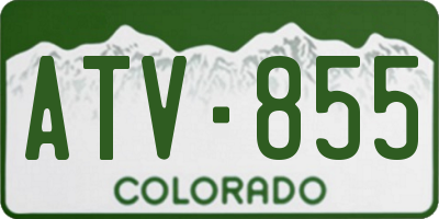 CO license plate ATV855