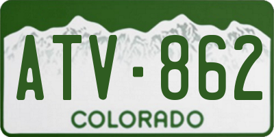 CO license plate ATV862