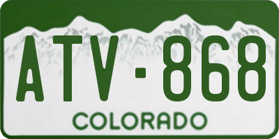 CO license plate ATV868