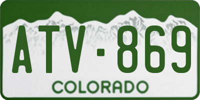 CO license plate ATV869