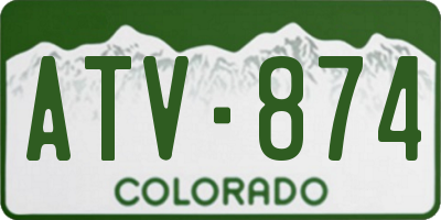CO license plate ATV874