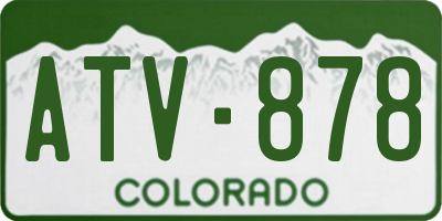 CO license plate ATV878