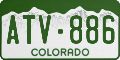 CO license plate ATV886
