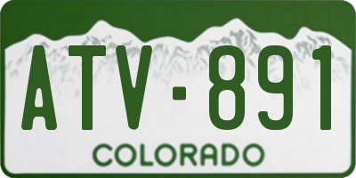 CO license plate ATV891