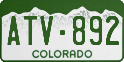 CO license plate ATV892