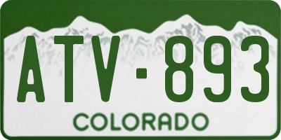 CO license plate ATV893