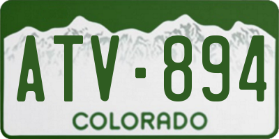 CO license plate ATV894
