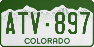 CO license plate ATV897