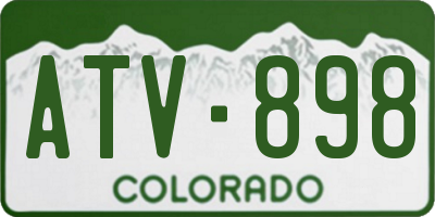 CO license plate ATV898