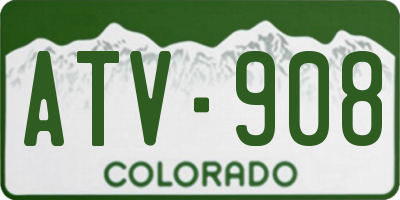 CO license plate ATV908