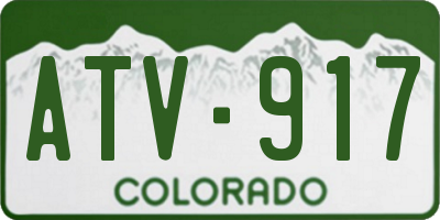 CO license plate ATV917