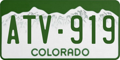 CO license plate ATV919