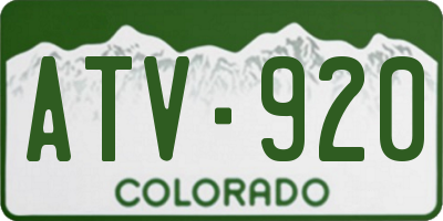 CO license plate ATV920