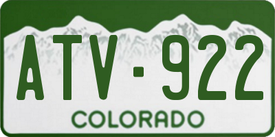CO license plate ATV922