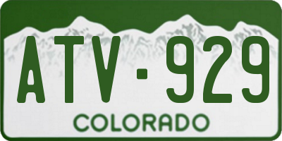 CO license plate ATV929