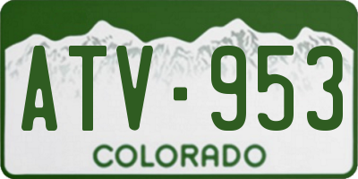CO license plate ATV953