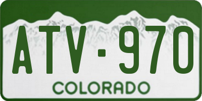CO license plate ATV970