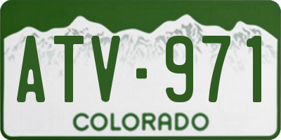 CO license plate ATV971