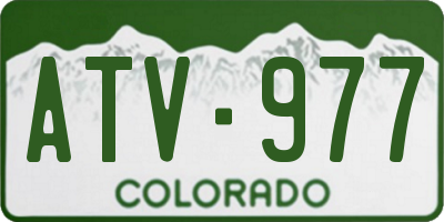 CO license plate ATV977