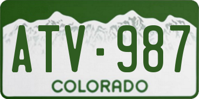 CO license plate ATV987
