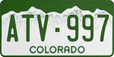 CO license plate ATV997