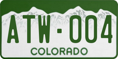 CO license plate ATW004