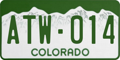 CO license plate ATW014