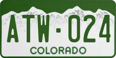 CO license plate ATW024