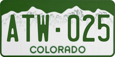 CO license plate ATW025