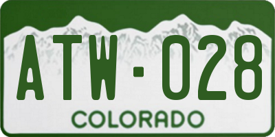 CO license plate ATW028