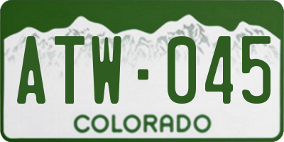 CO license plate ATW045