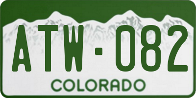 CO license plate ATW082