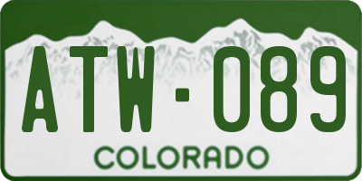 CO license plate ATW089