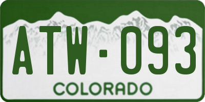 CO license plate ATW093