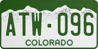 CO license plate ATW096