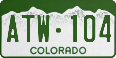CO license plate ATW104