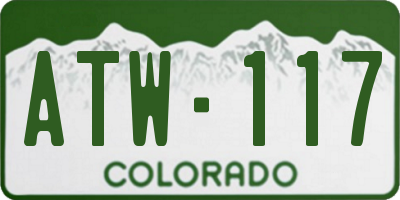 CO license plate ATW117
