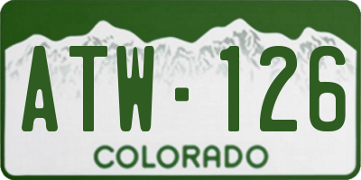 CO license plate ATW126