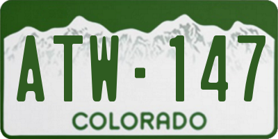 CO license plate ATW147