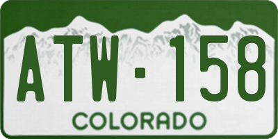 CO license plate ATW158